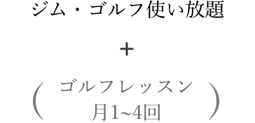 ジム・ゴルフ使い放題+ゴルフレッスン月1~4回